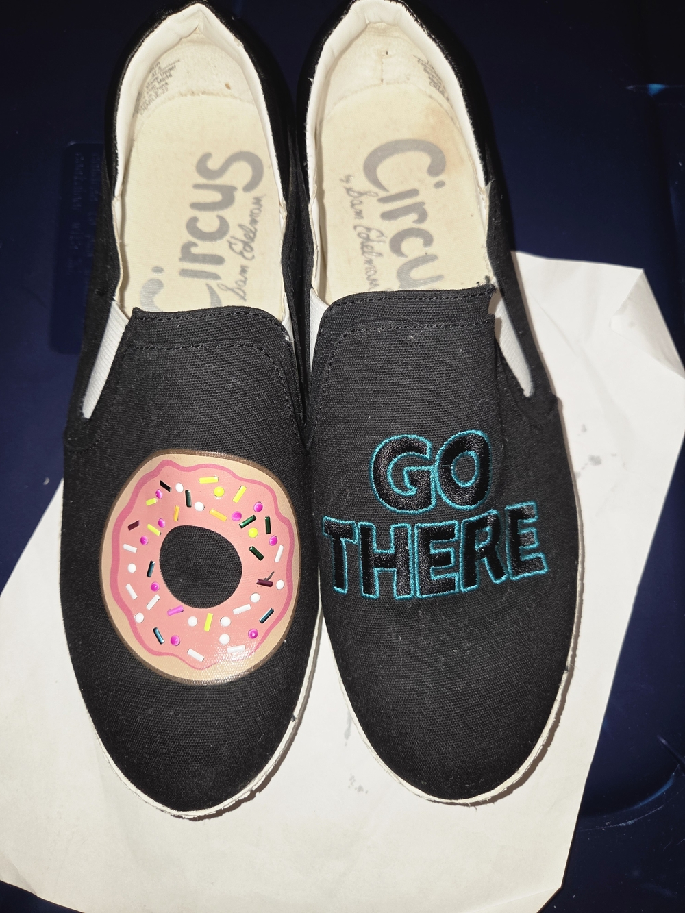 Circus Sam Edelman Donut Go There Black Slip On Flats Size 7.5